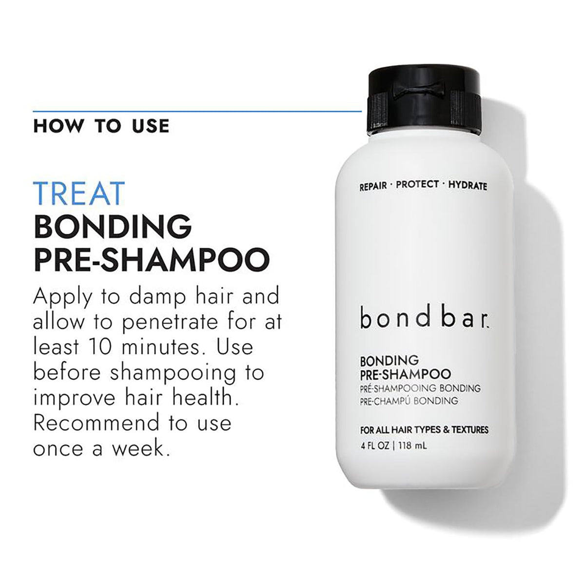 Bondbar beside hand for scale showing compact 4 fl oz travel-friendly size