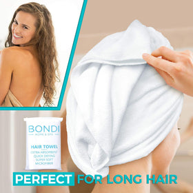 BONDI HOME & SPA towel inside wet‑proof ziplock bag for hygienic travel storage