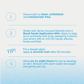 Bondi Sands dispensing foam detail highlighting airy foam and easy spreadability