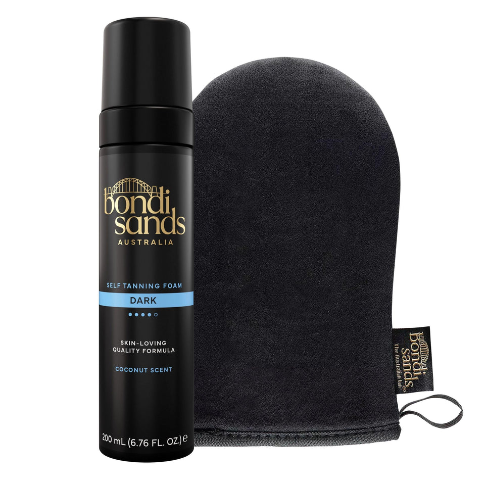 Bondi Sands dark foam front packaging showing product branding and shade