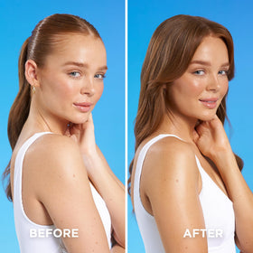 bondi sands drops in hand showing texture and quick absorbency for smooth blending