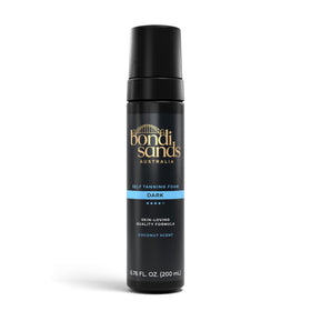 Bondi Sands front packaging shows deep tan shade and easy dispensing benefit