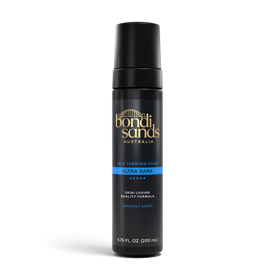 Bondi Sands front packaging showing bottle and branding with clean presentation, promotes ease