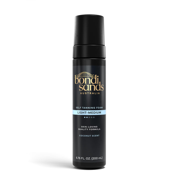 Bondi Sands front packaging showing bottle and branding with easy application benefit