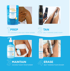 Bondi Sands applicator in use on a back delivering controlled, streak-free coverage