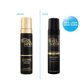 Bondi Sands foam dispensed on mitt for even application benefit