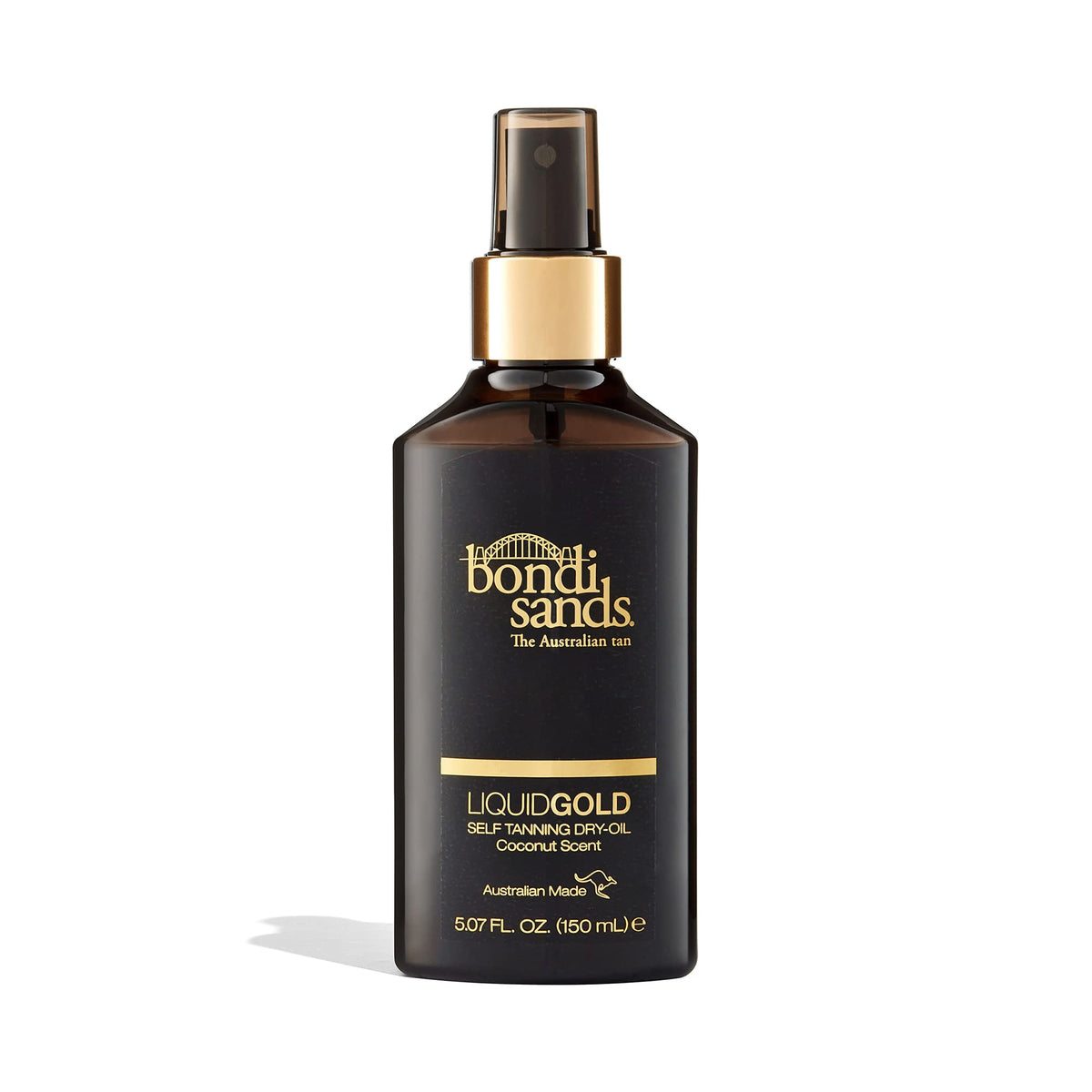 Bondi Sands Liquid Gold front bottle showing label and travel size benefit