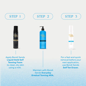 Bondi Sands product in a beach lifestyle scene for sun-kissed look benefit