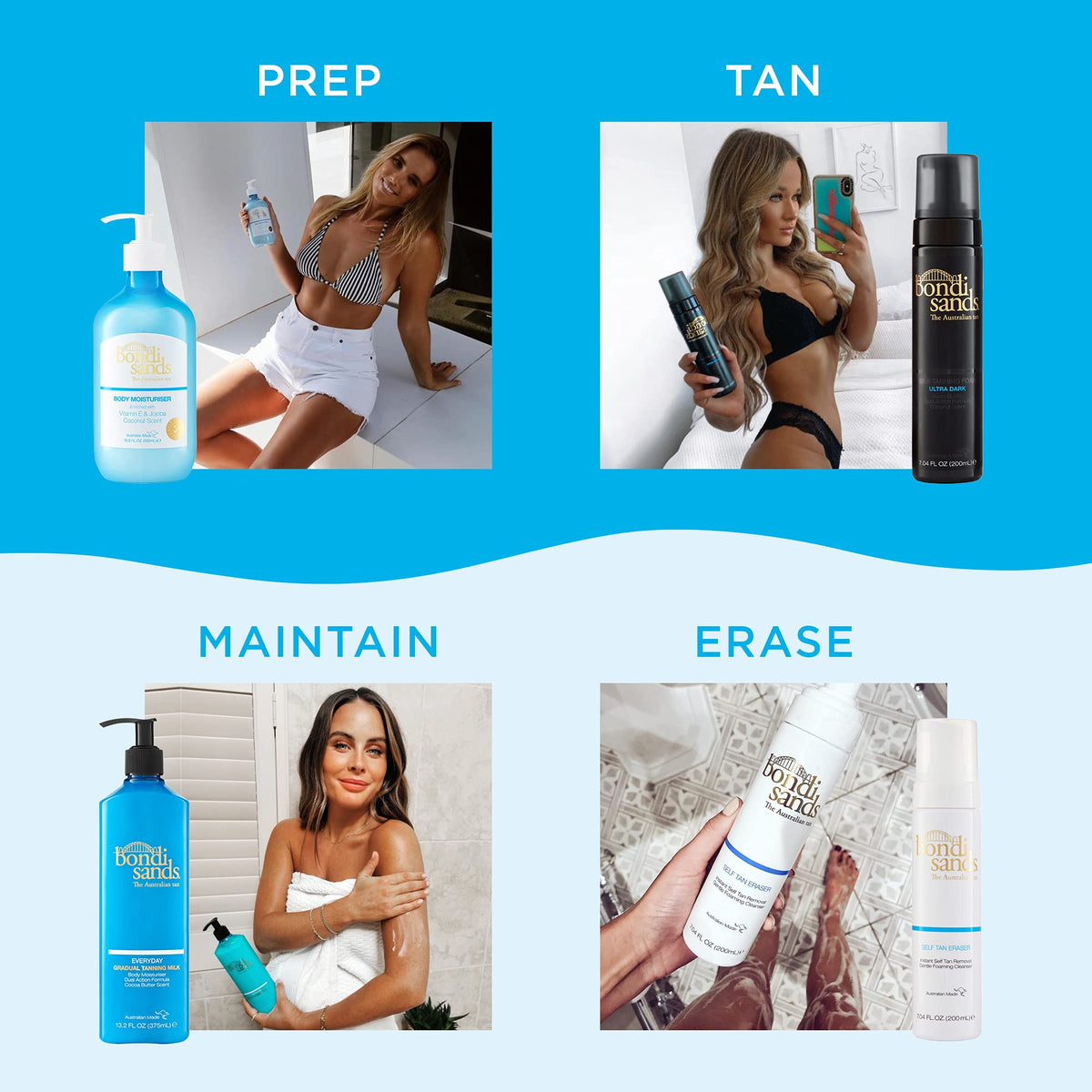 Bondi Sands Self Tan Eraser before and after arm showing even color removal