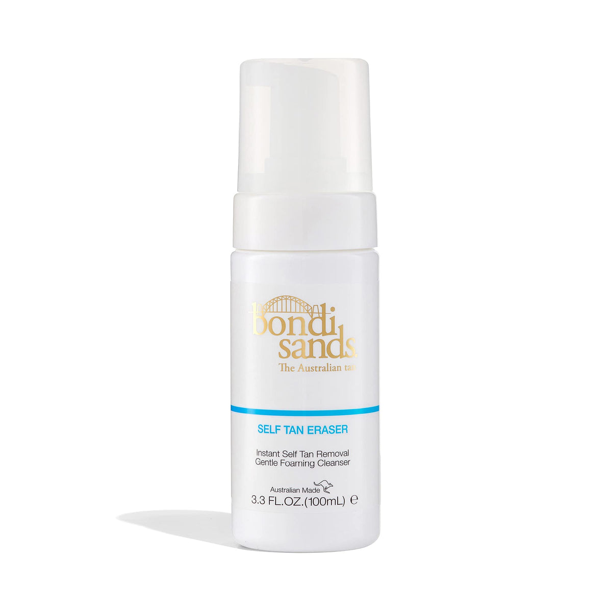 Bondi Sands Self Tan Eraser front bottle showing label and size benefit