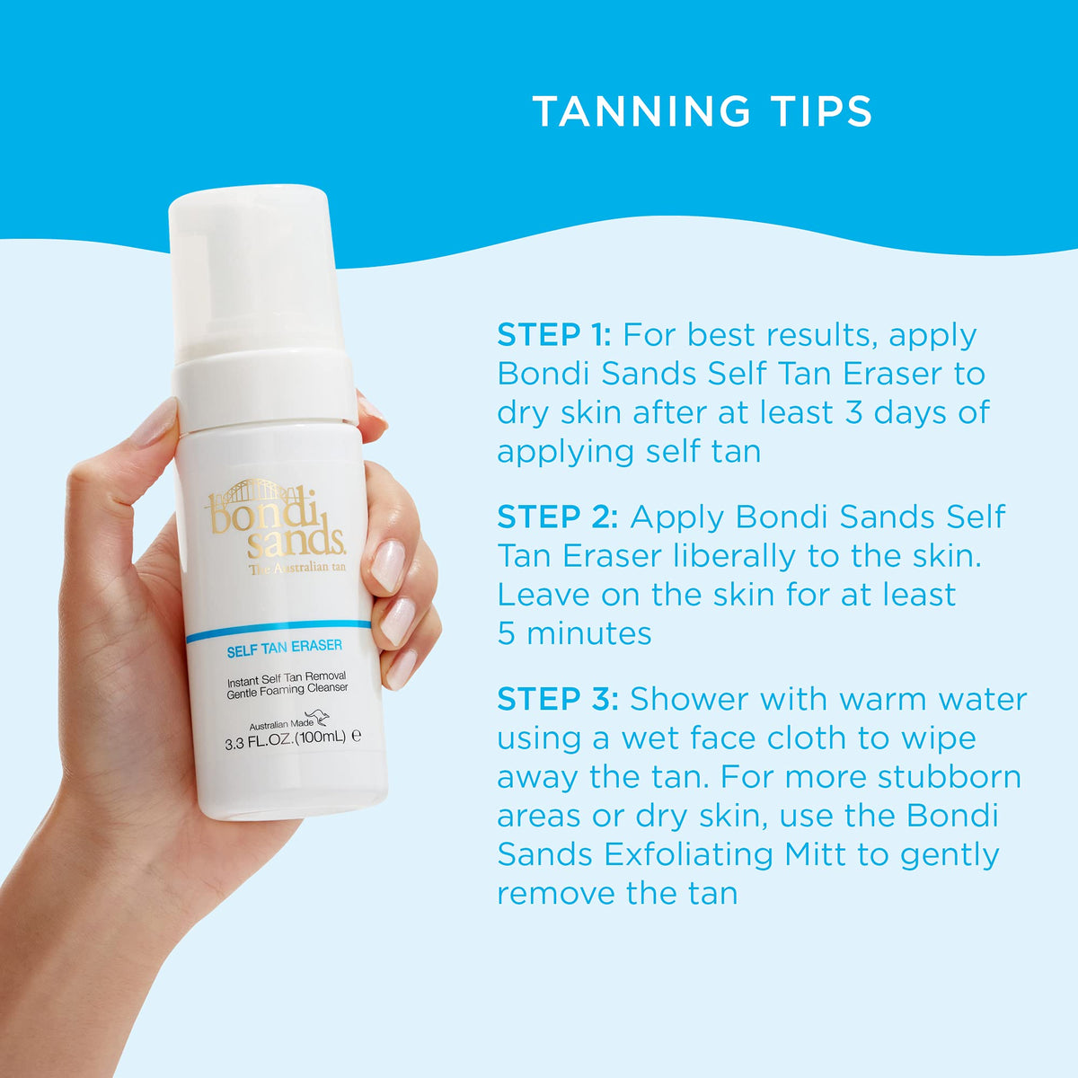Bondi Sands Self Tan Eraser next to aloe vera highlighting soothing benefits