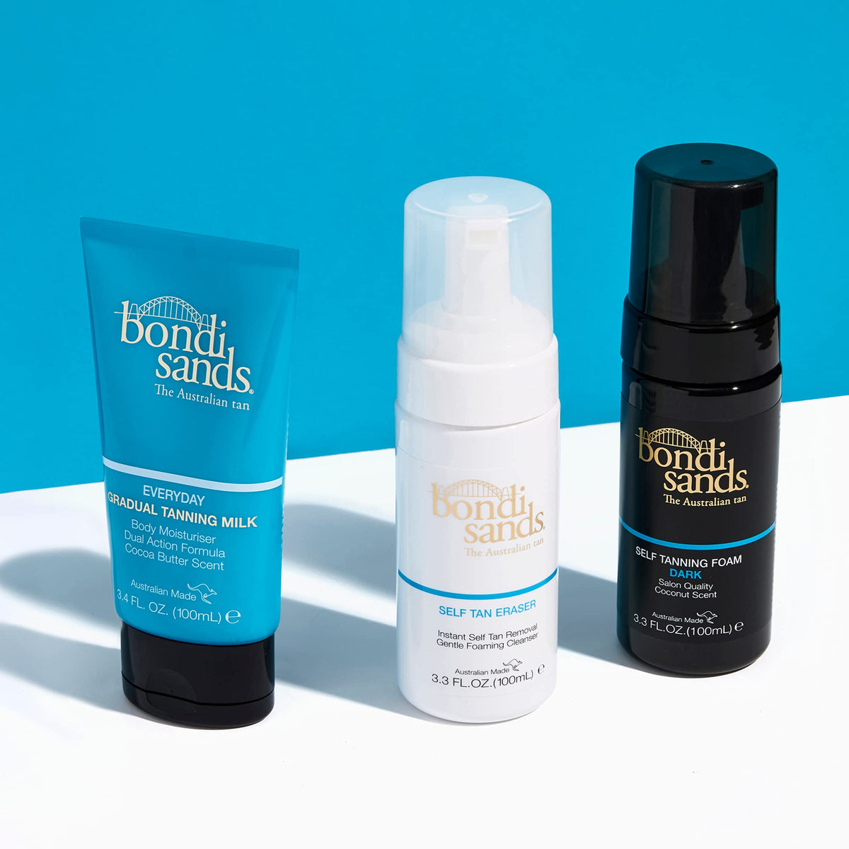 Bondi Sands Self Tan Eraser in bathroom setting for convenient pre-tan prep