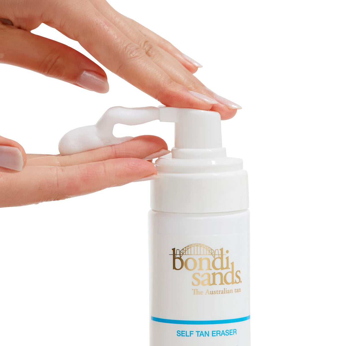 Bondi Sands Self Tan Eraser pump close-up for easy controlled dispensing