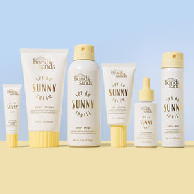 Bondi Sands label close-up showing dermatologist-approved information benefit
