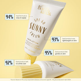 Bondi Sands tube next to makeup showing makeup-compatible benefit