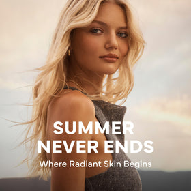 Bondi Sands before and after model illustrating warm golden tone transformation