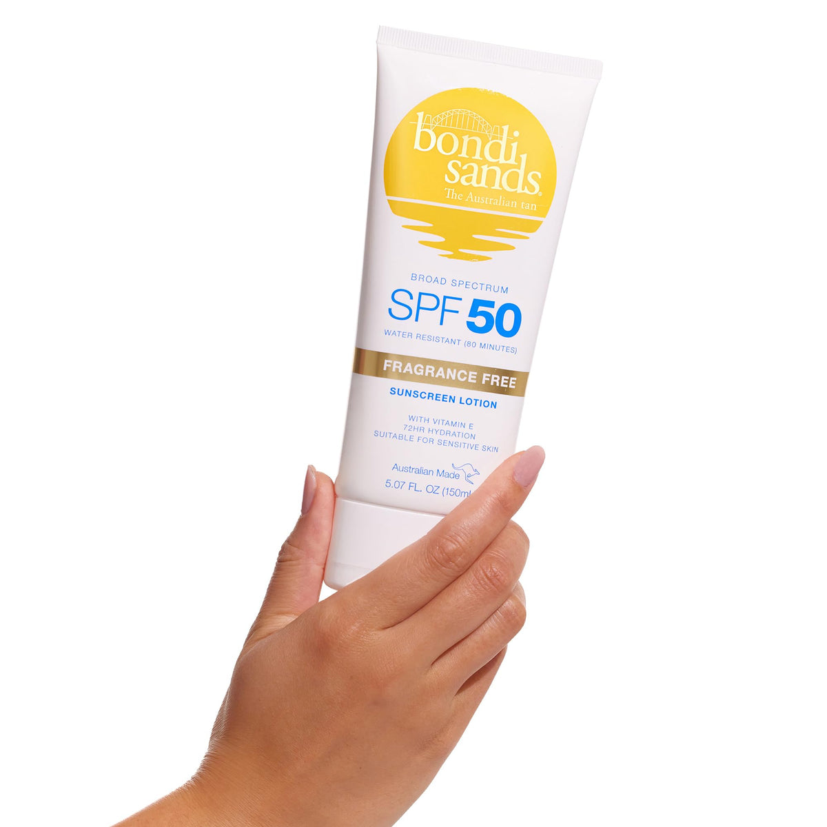 Bondi Sands close-up of sheer lotion texture demonstrating quick absorption and hydration