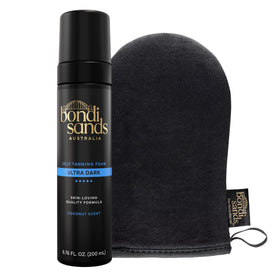 Bondi Sands Ultra Dark foam front packaging shows product and deep bronze benefit