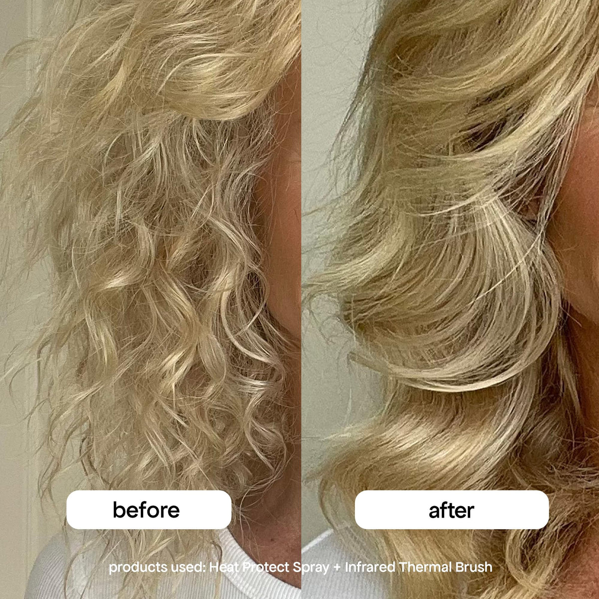 BONDIBOOST applied to damp hair protecting against blow dryer damage