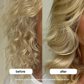 BONDIBOOST applied to damp hair protecting against blow dryer damage