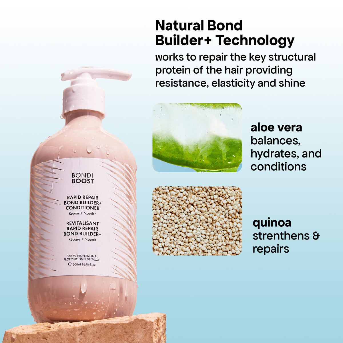 BONDIBOOST conditioner dispensed onto hand for easy application