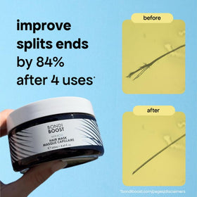 BONDIBOOST being applied to mid-lengths showing detangling benefit