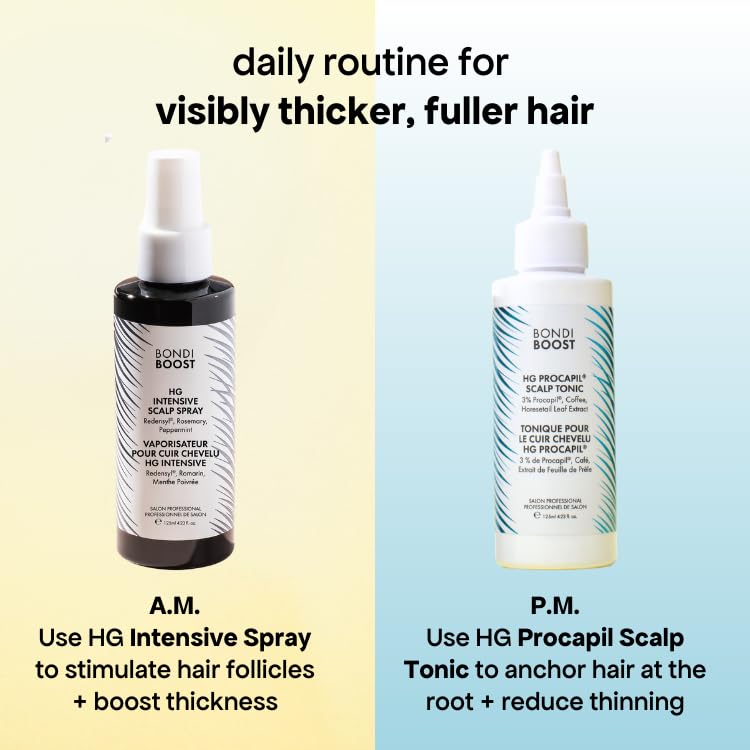 BONDIBOOST before and after part comparison suggesting fuller-looking hair benefit