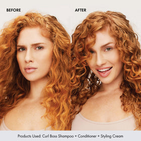 BONDIBOOST applied to curly hair demonstrating enhanced definition and softness