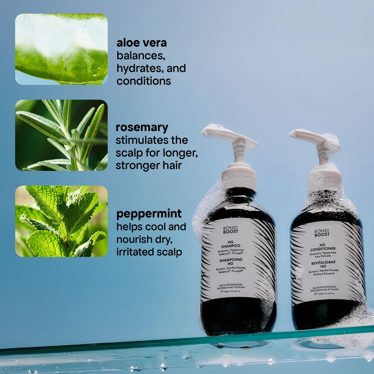 bondiboost shampoo lather texture demonstrating gentle sulfate-free foam