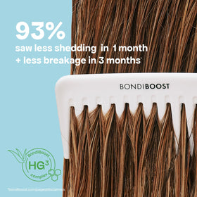 BONDIBOOST ingredient label close-up, shows botanicals and sulfate-free benefit