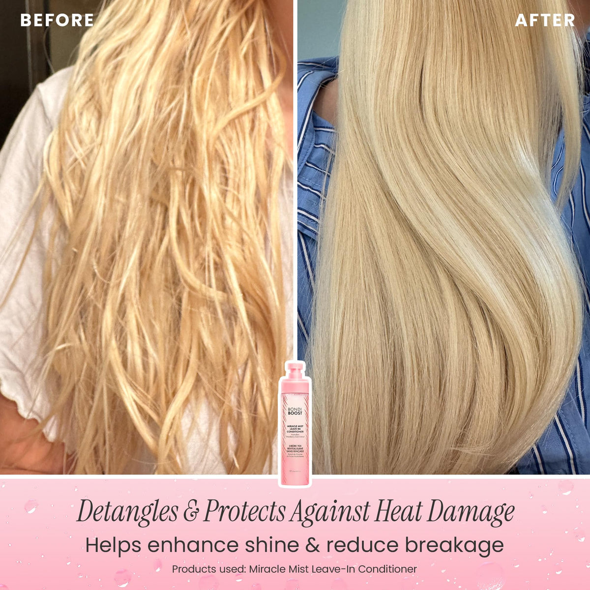 BONDIBOOST finished blow-dry with smooth, shiny hair as result