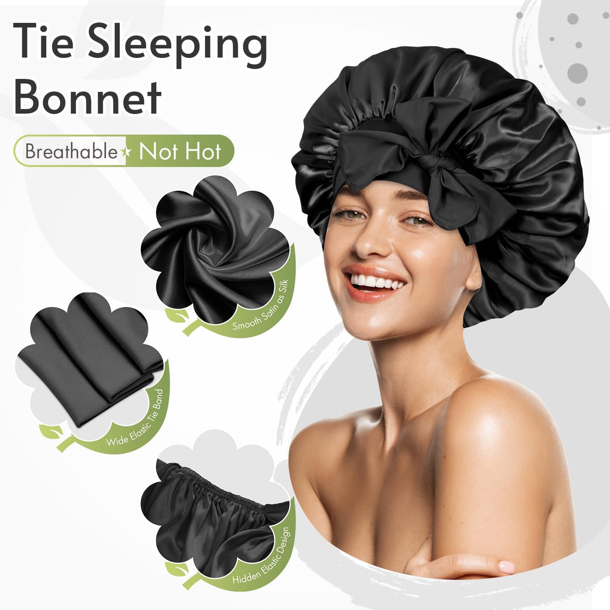 BONNET QUEEN band close-up showing stretchy spandex texture for non-slip hold
