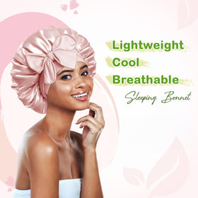 BONNET QUEEN close-up of satin texture highlighting smooth hair protection