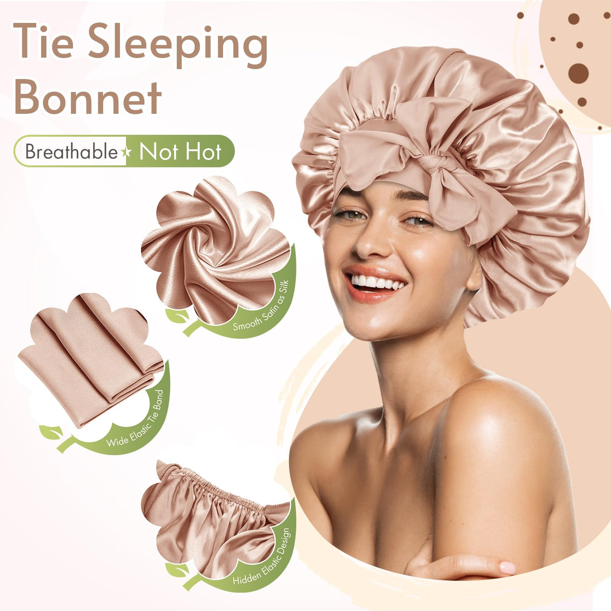 BONNET QUEEN satin fabric detail highlighting low-friction smoothness