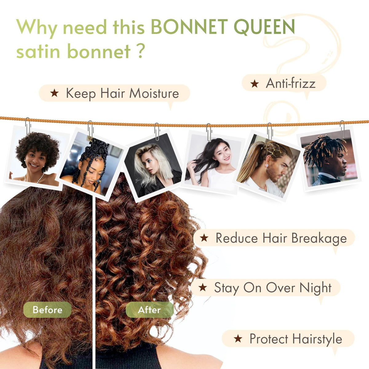 BONNET QUEEN styled with forehead bow for protective fashionable look