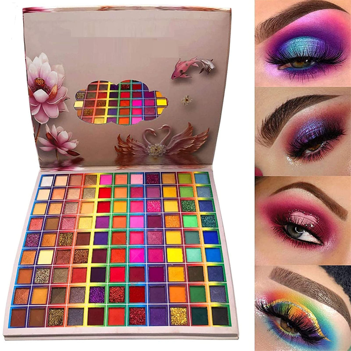 BONNIE CHOICE palette open showing 99 colorful pans and benefit of variety