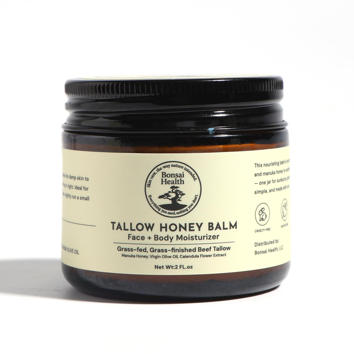 Bonsai Health open jar texture with manuka honey sheen for rich hydration