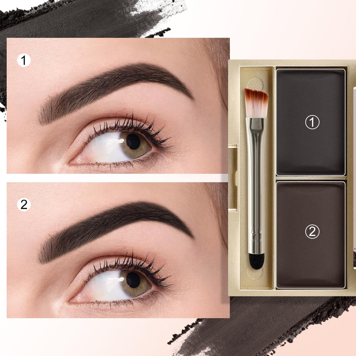 Boobeen double-ended brush and mirror detail for precise application benefit