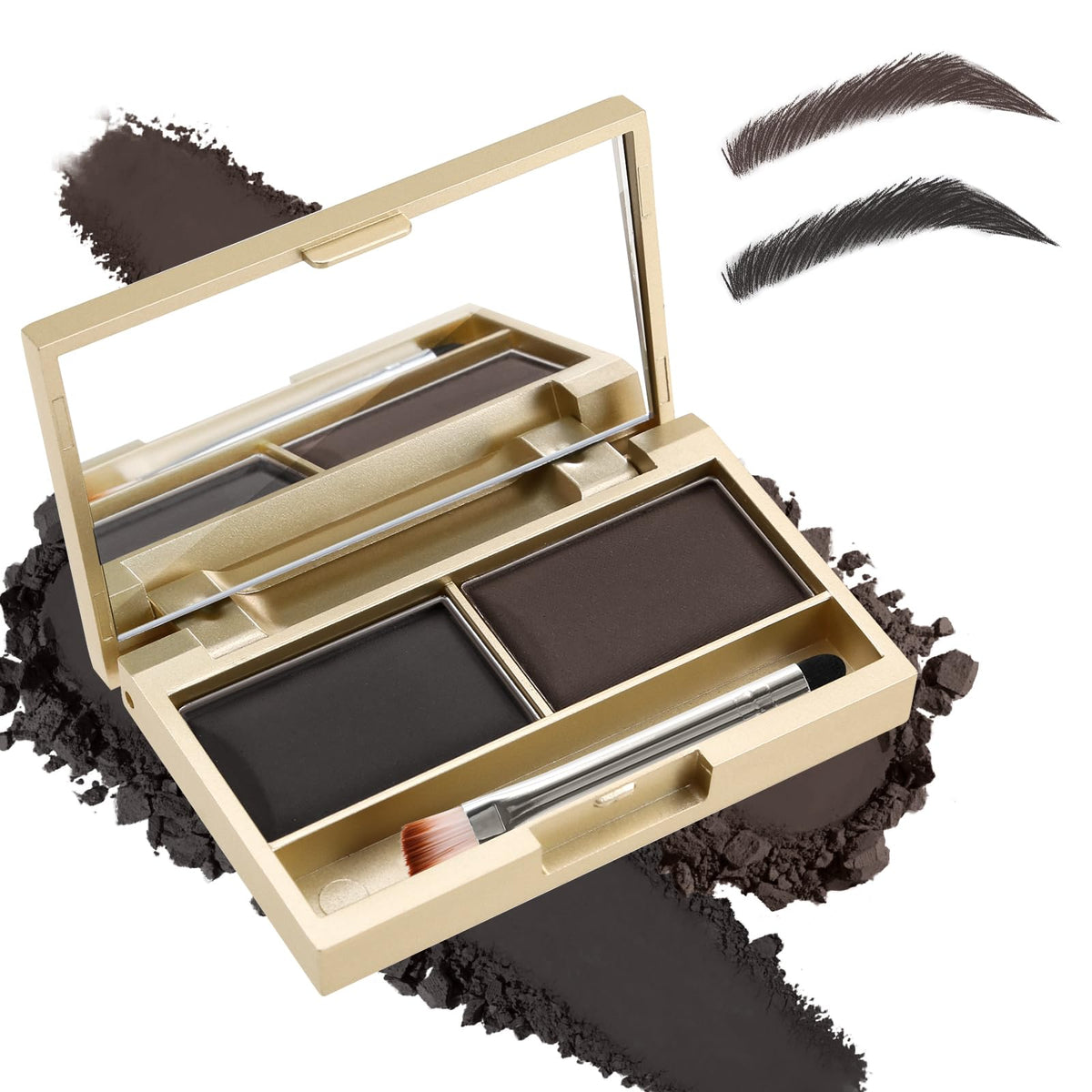 Boobeen front open palette showing two shades and mirror for on-the-go shaping