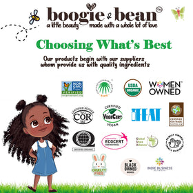 Boogie and Bean jar on bathroom counter suggesting easy daily routine benefit
