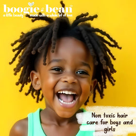 Boogie and Bean with natural ingredient bottles showing plant-based nourishment benefit