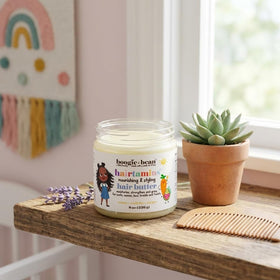 Boogie and Bean open jar texture demonstrating creamy moisturizing butter