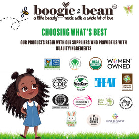Boogie and Bean bottle in hand for size comparison and travel-friendly benefit