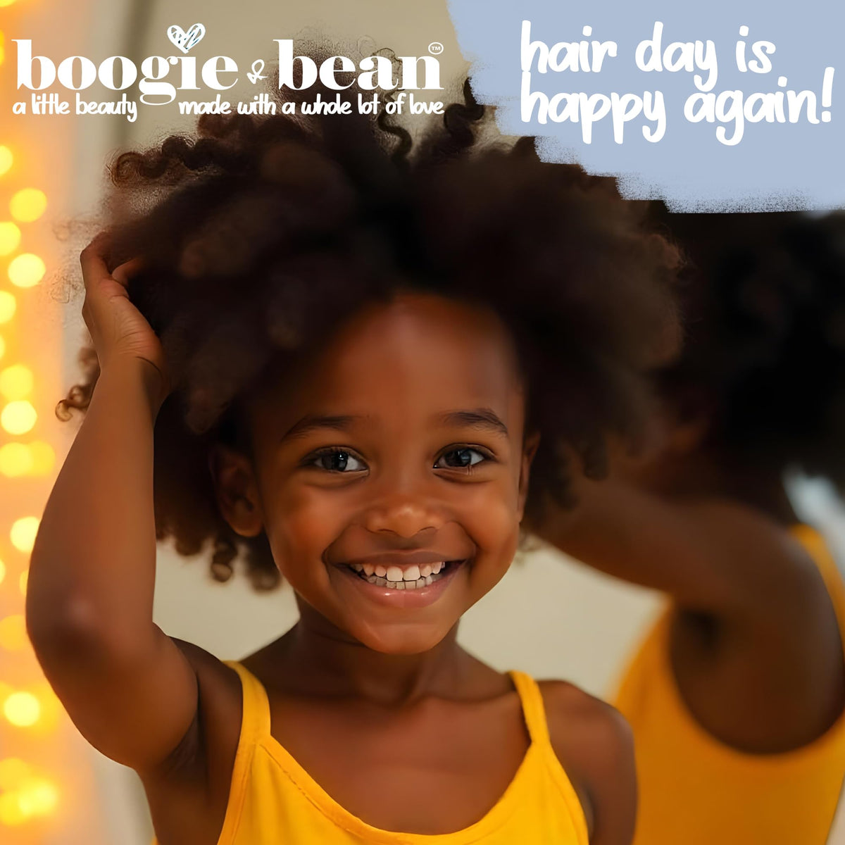 boogie and bean oil applied to hair ends showing reduced frizz and improved moisture