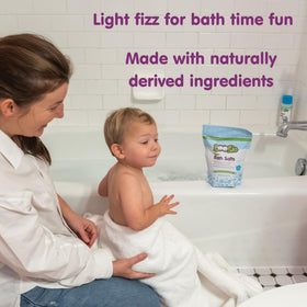 Boogie bath in use with child supervised and calm for comforting sick-day routine