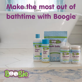 Boogie child enjoying bath demonstrating comforting, playful soak