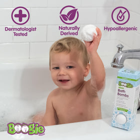 Boogie size comparison with hand to show 2.8 oz child-friendly portion