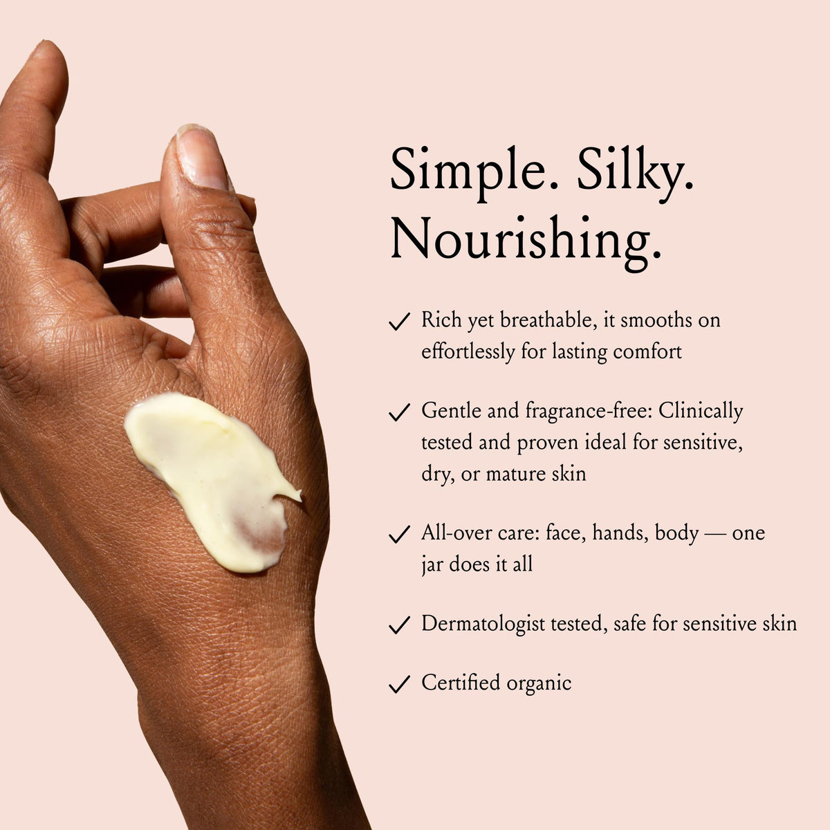 BOOM! by Cindy Joseph spreading cream on hand illustrating fast softening and protection