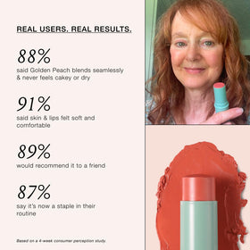 BOOM! by Cindy Joseph applying to cheek demonstrating dewy, youthful glow benefit