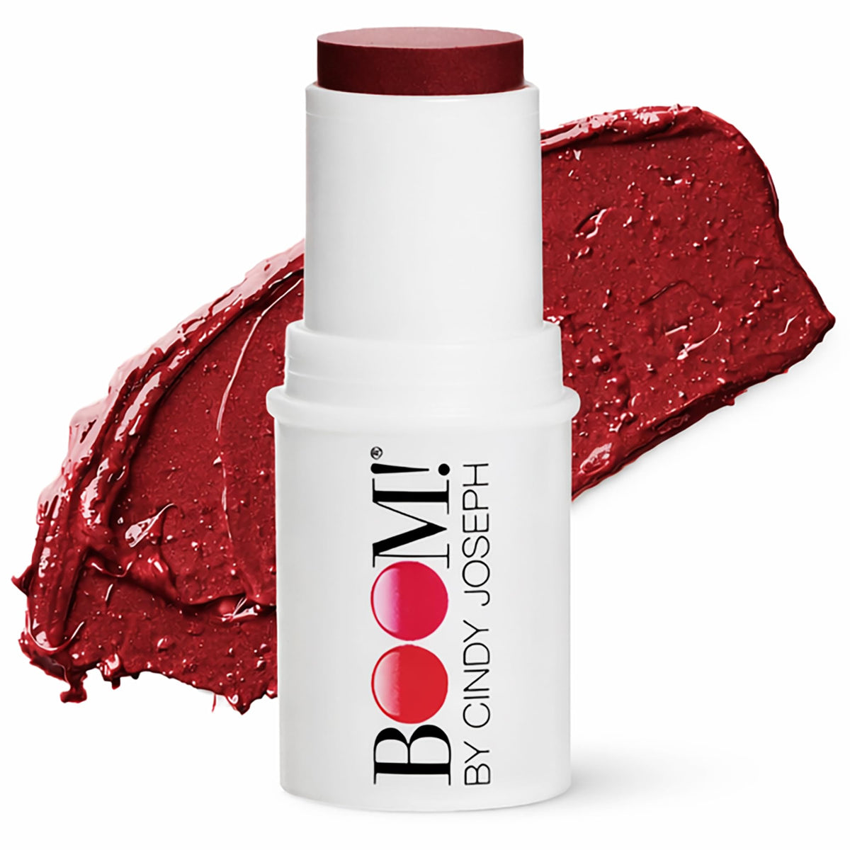 BOOM! by Cindy Joseph front packaging showing compact cream blush stick and shade
